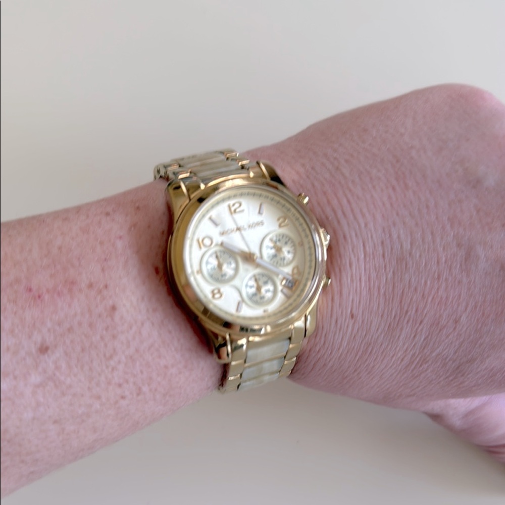 Michael Kors Gold and Cream Women's Watch